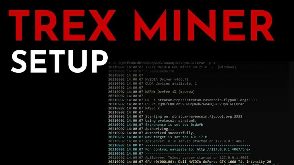T-Rex 0.7.2 NVIDIA GPU miner with web control monitoring page NEW
