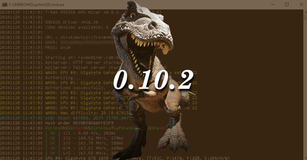 T-Rex 0.10.2 Nvidia GPU Miner