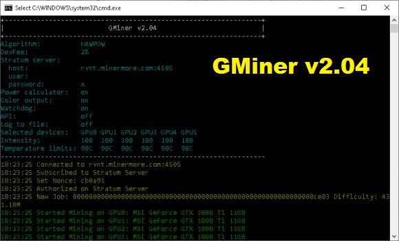 GMiner 2.04 - With Support KAWPOW Algorithm (AMD/Nvidia GPU miner)