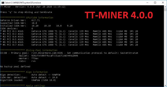 TT-Miner 4.0.0: Download Nvidia GPU Miner With KAWPOW Support