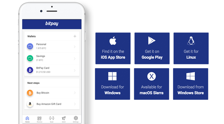 BitPay Desktop Wallet: Download for Windows 7/8/10 (x32 / x64 bit)
