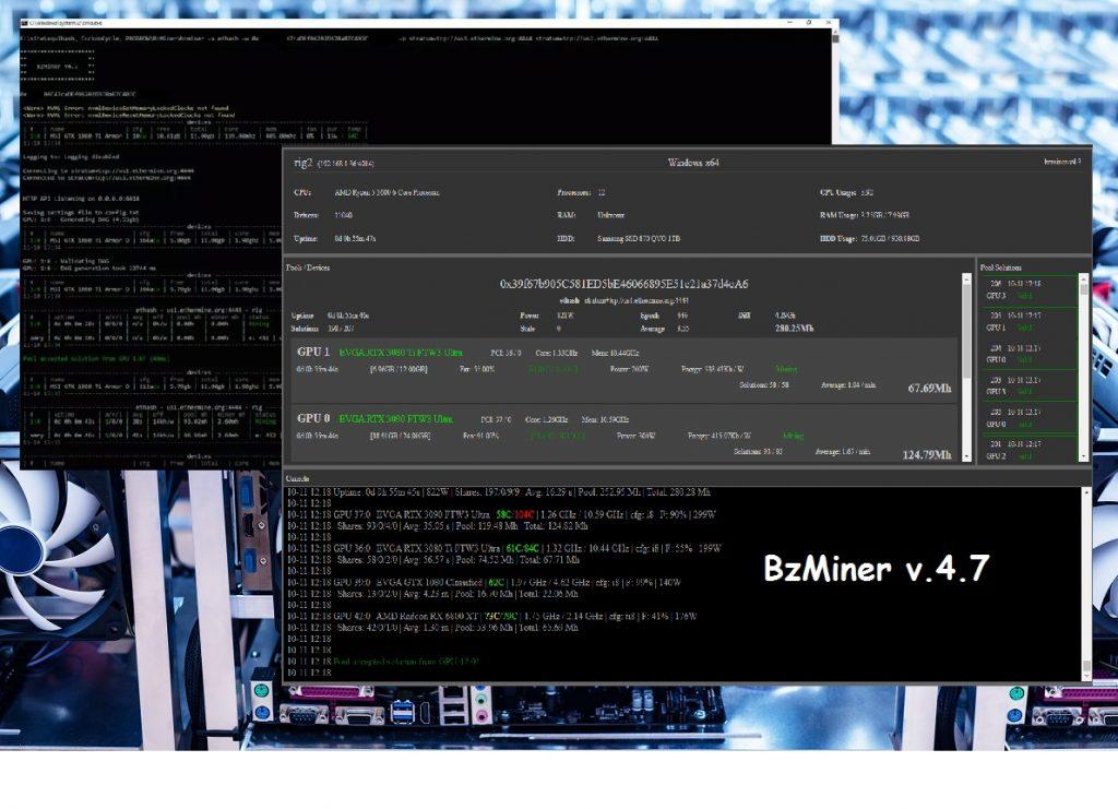 BzMiner - AMD NVIDIA майнер Ethereum, Ethereum Classic, Zilliqa и Vertcoin