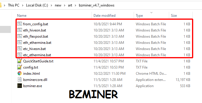 BzMiner file