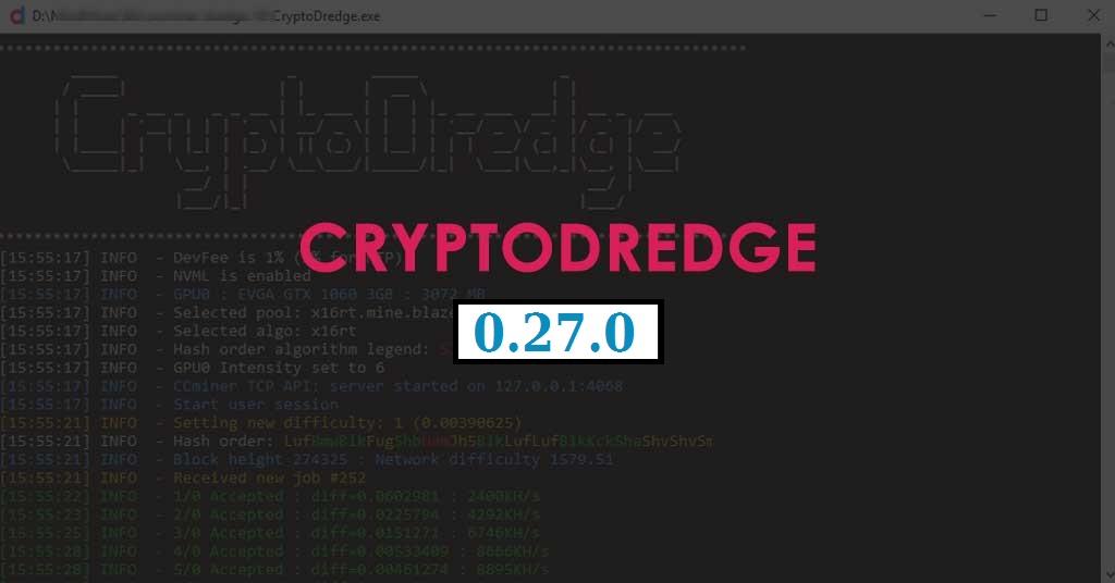 CryptoDredge 0.27.0: Добавлен майнинг Ethash и FiroPoW